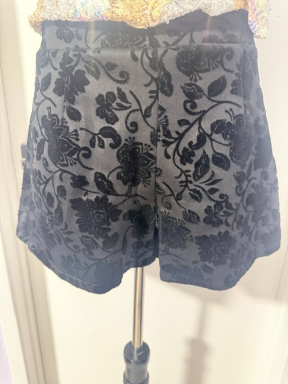 Francesca poly/spandex flock short.